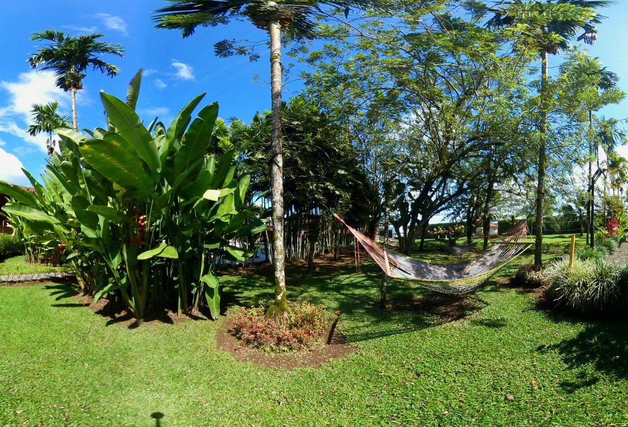 Arenal Backpackers Resort La Fortuna Bagian luar foto A hammock in the garden of the University of the South Pacific